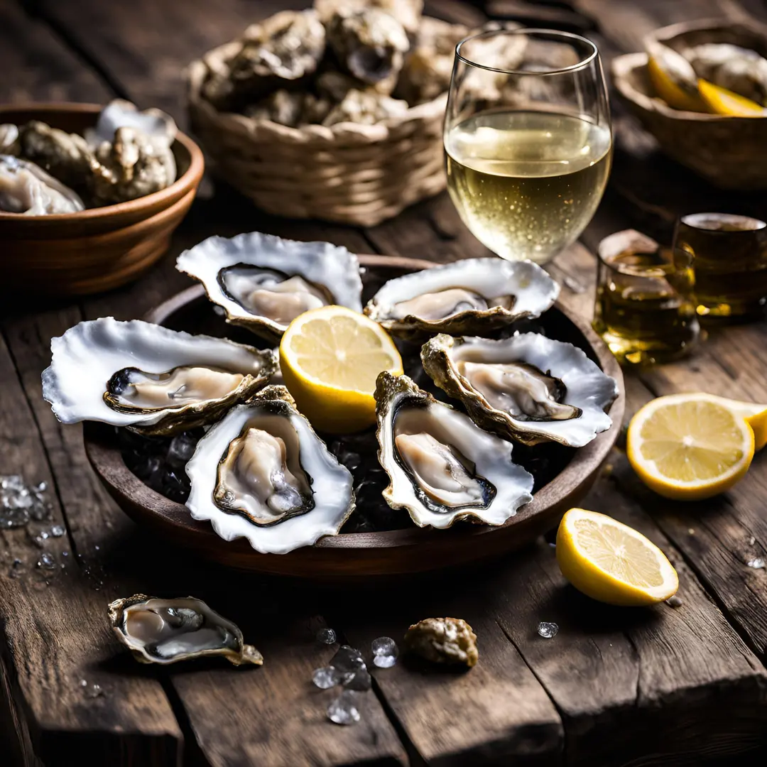 Une magnifique assiette d'huitres servie au bar à vin Wine-Side dans le centre ville de Nivelles.