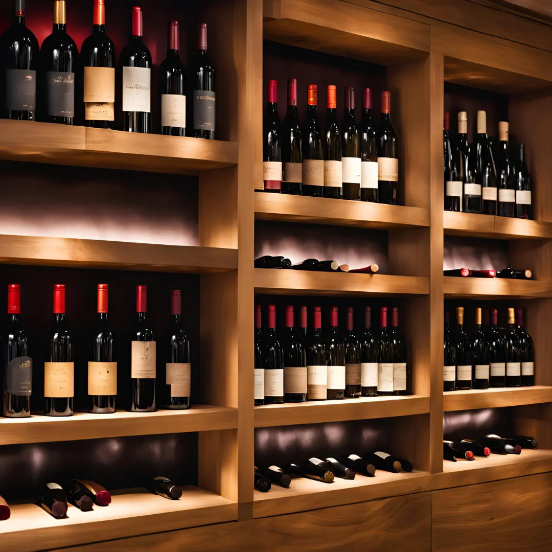 Bouteilles de vin chez un caviste nommé Wine-Side situé à Nivelles